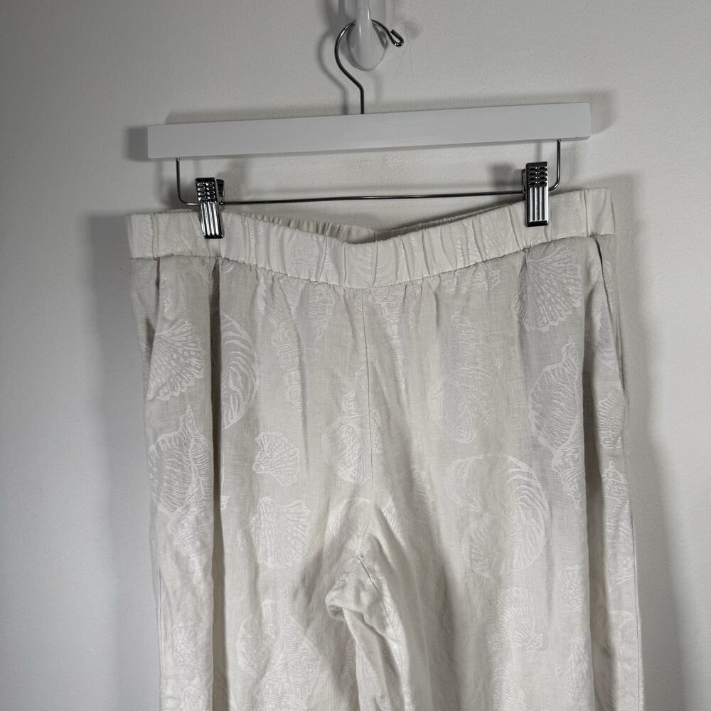 Lilly Pulitzer Daylen Linen Palazzo Pants White Seashell 31" Preppy Womens Med - Picture 4 of 9